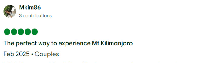 Gladys Adventure Trip Advisor Review