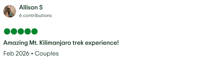 Gladys Adventure Trip Advisor Review