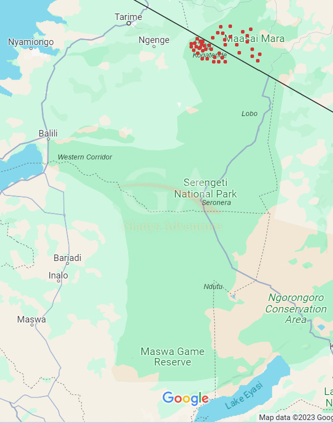 Gladys Adventure Migration Map