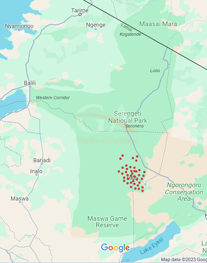 Gladys Adventure Migration Map