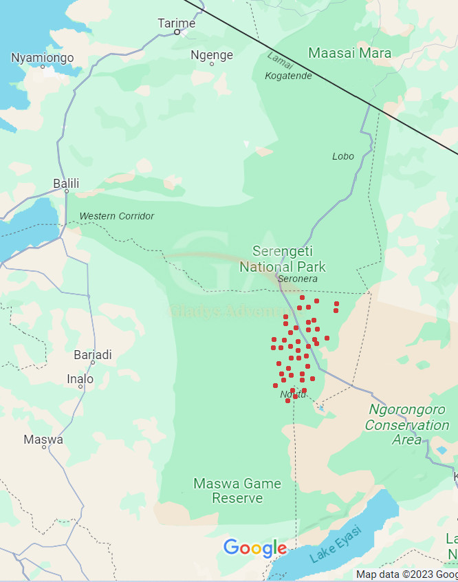 Gladys Adventure Migration Map