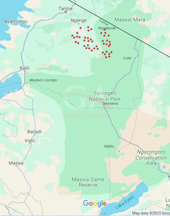 Gladys Adventure Migration Map