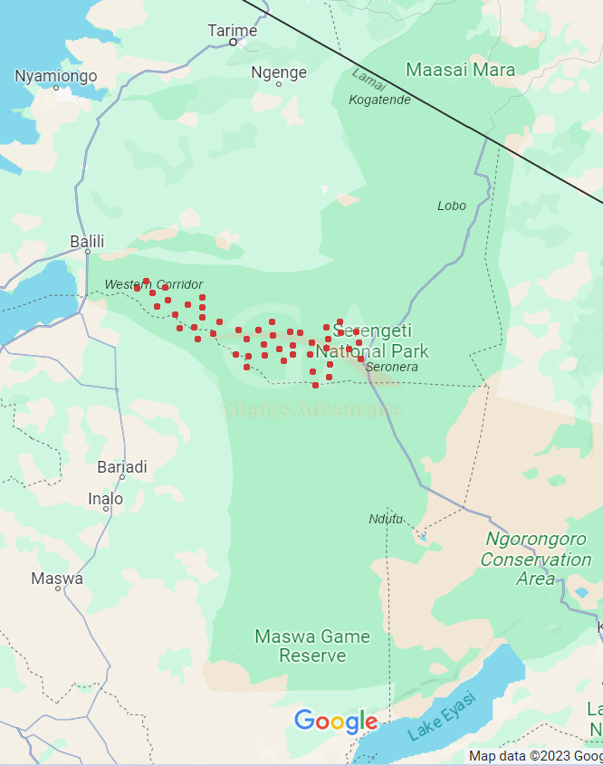 Gladys Adventure Migration Map