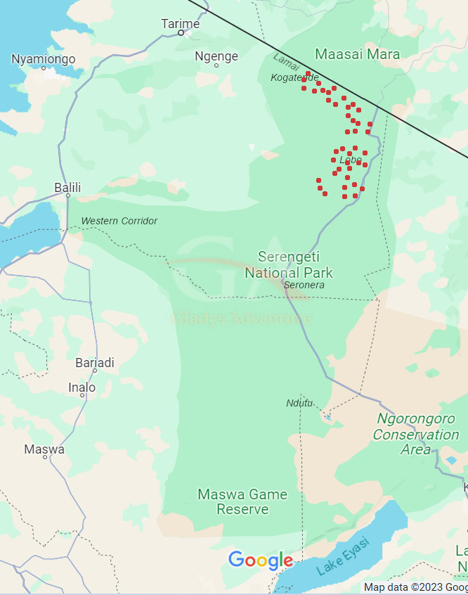 Gladys Adventure Migration Map