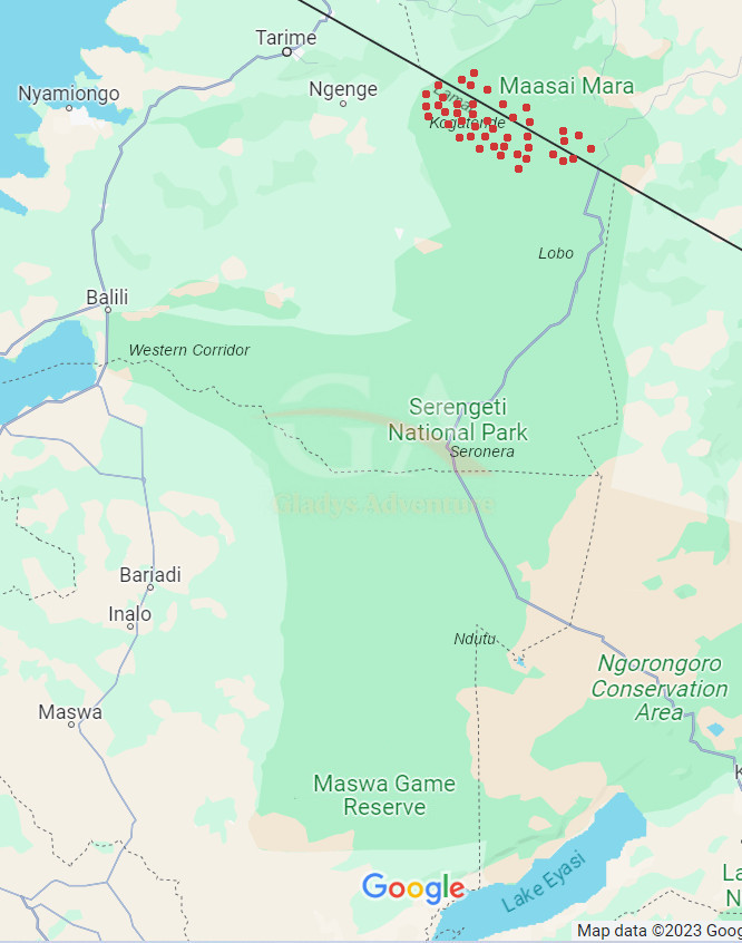 Gladys Adventure Migration Map