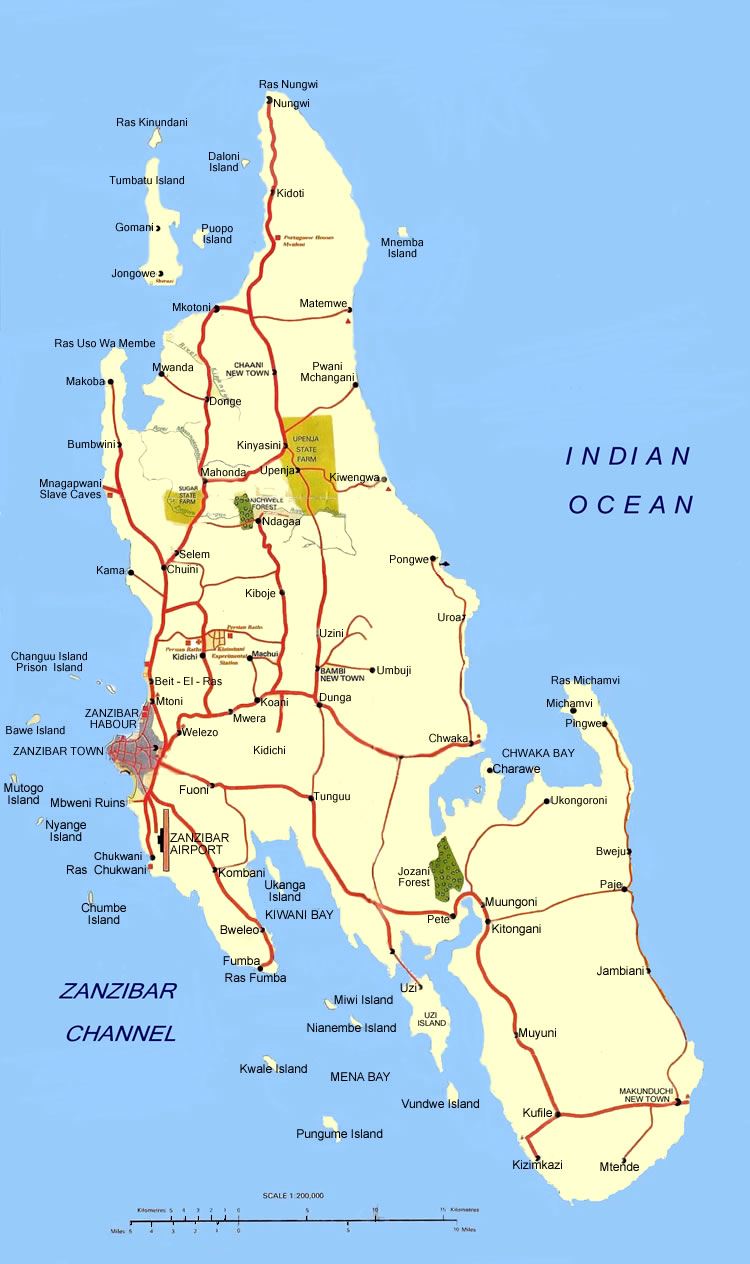 Zanzibar (Unguja) Map